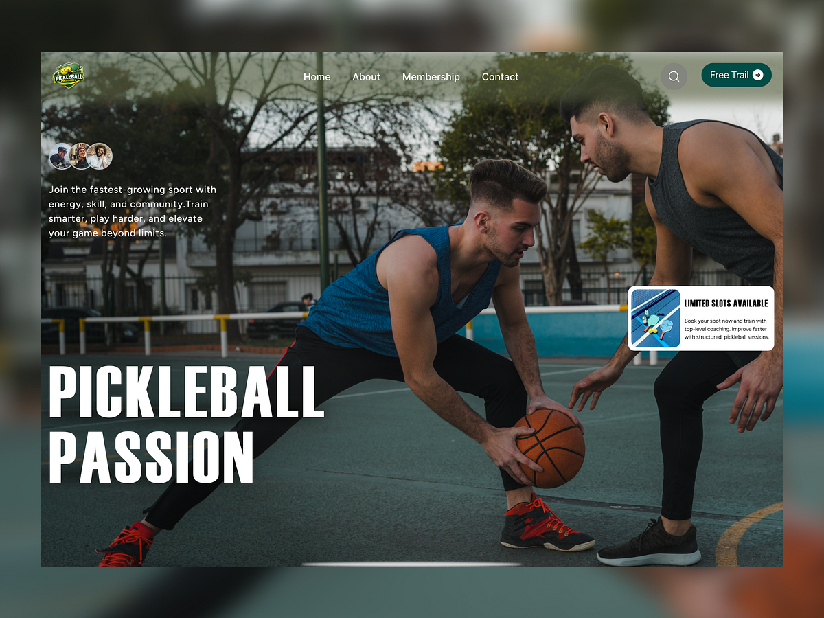 Pickleball Training Website UI | Sports Coaching Landing Page Image 0