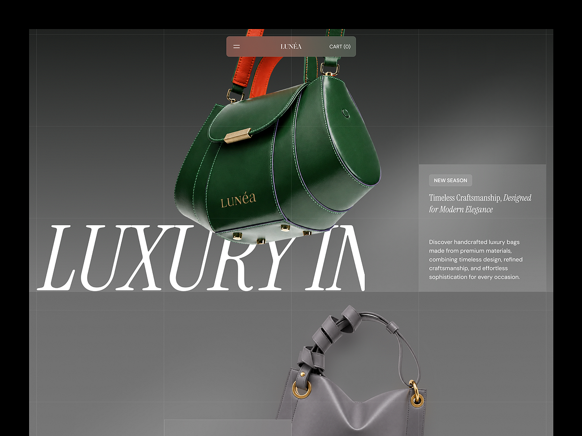 Luxury Handbag eCommerce Website Design Image 2