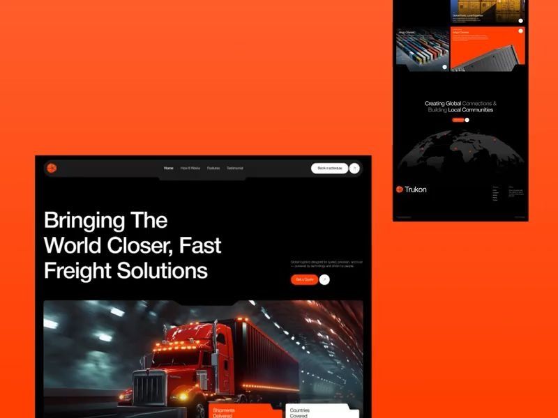 AI Logistics and Cargo Transportation Website Motion Design