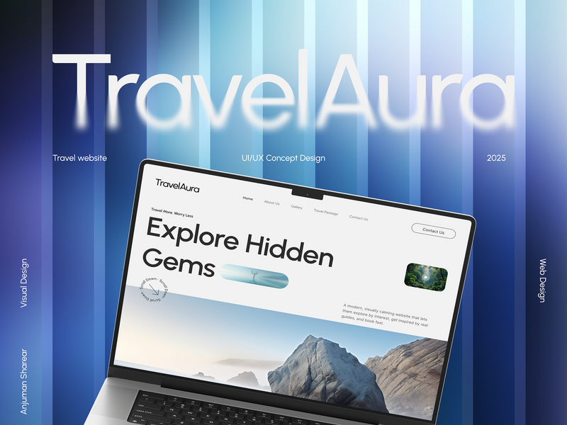 TravelAura-Travel Agency landing Page Design by Anjuman Sharear