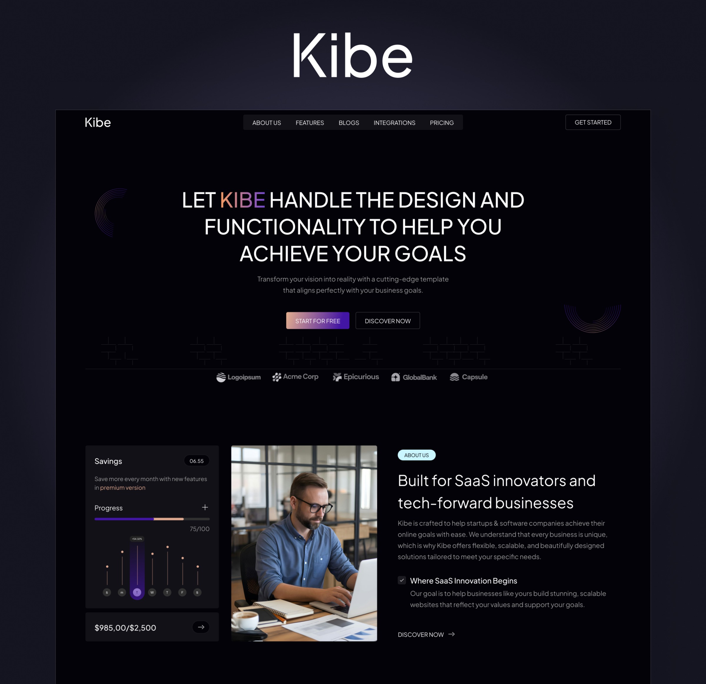 Kibe - Startup Website Image 0
