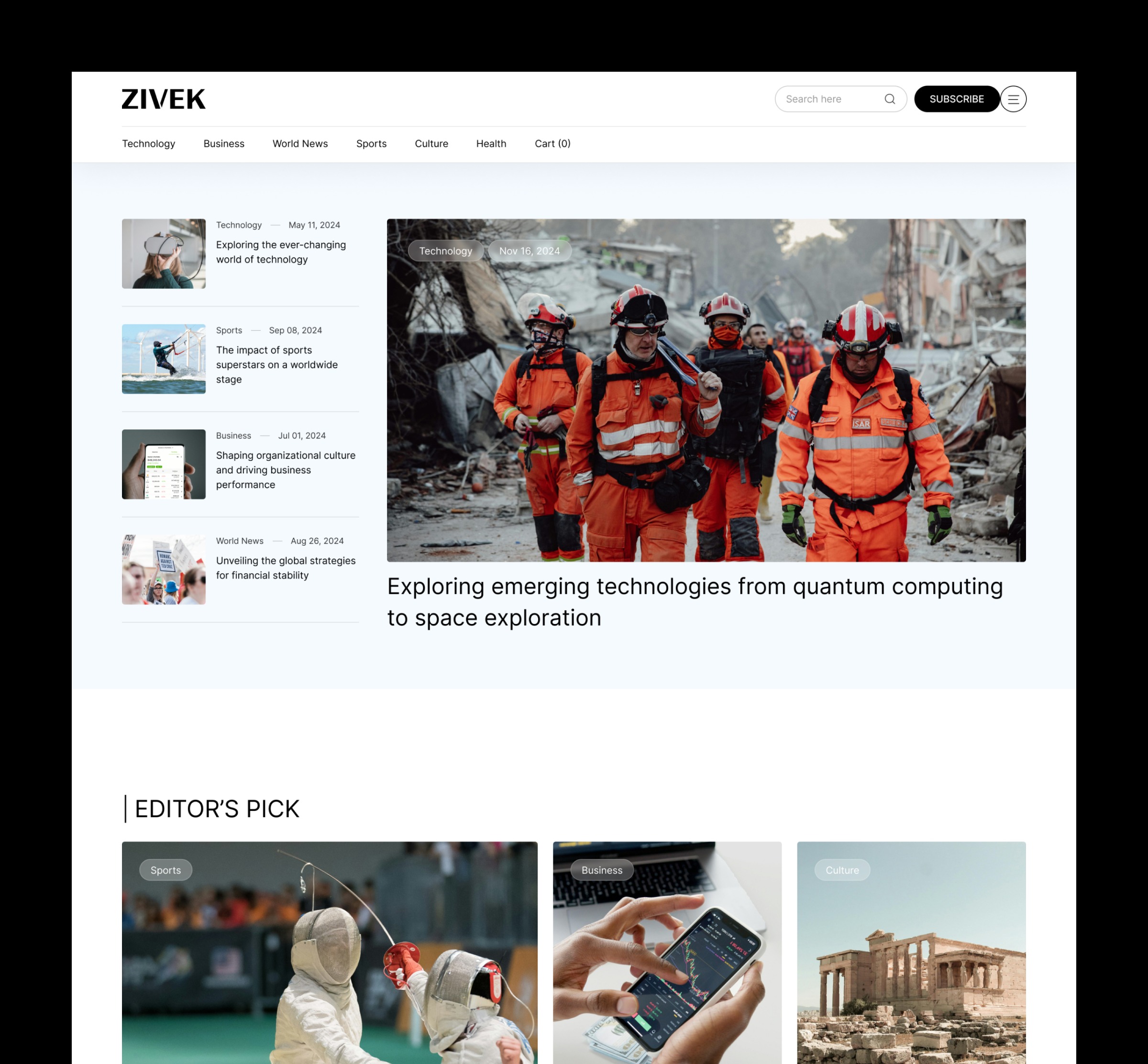 Zivek - Blog & Editorial Website Template