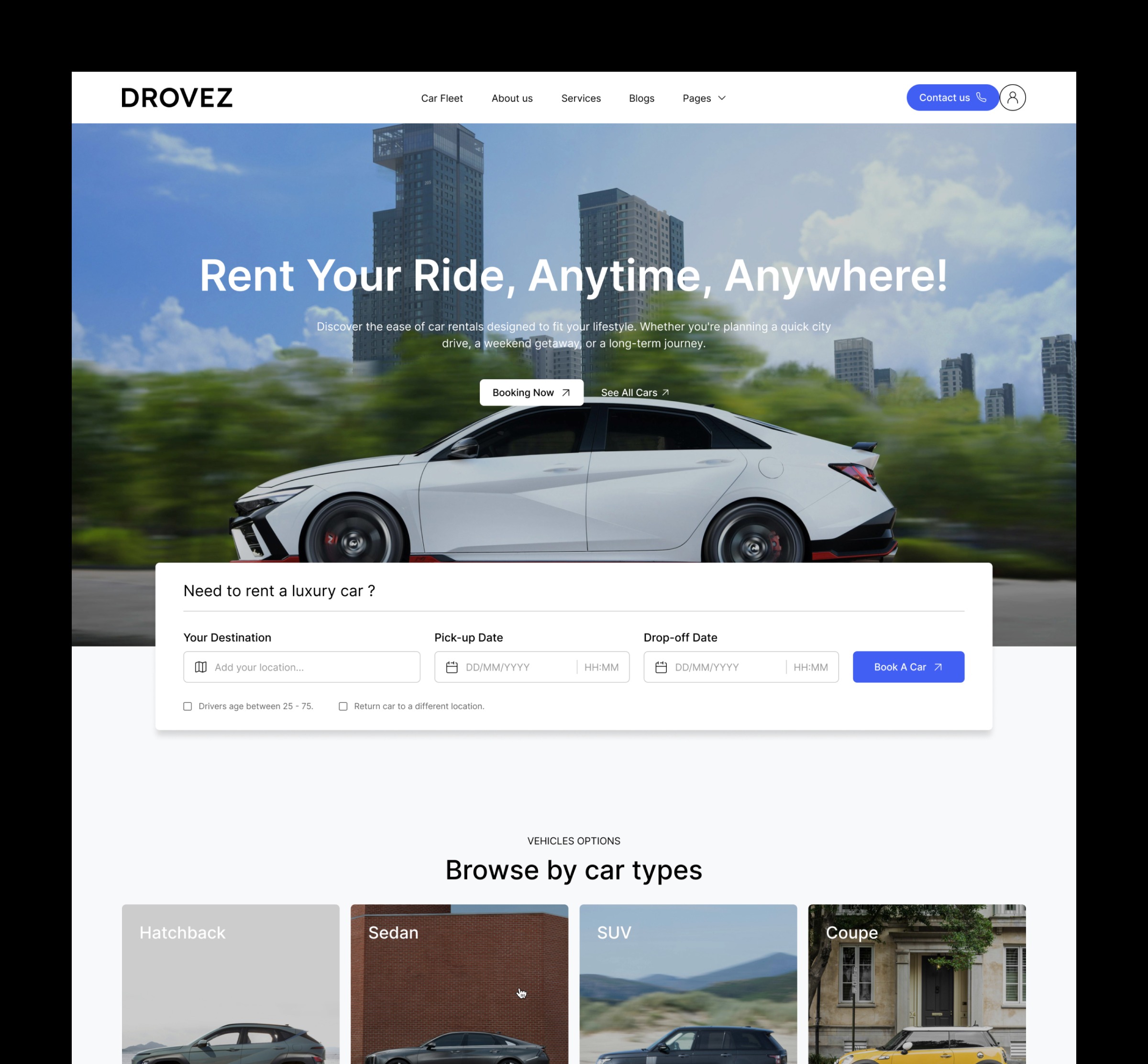 Drovez - Car Rental Website