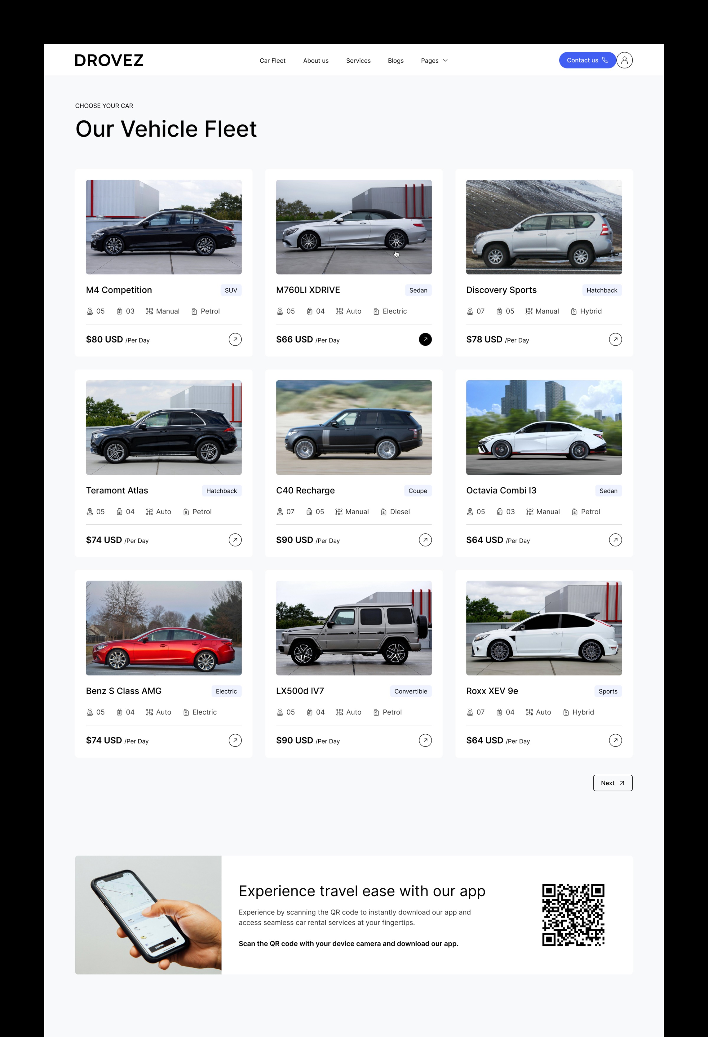 Drovez - Car Rental Website Image 1