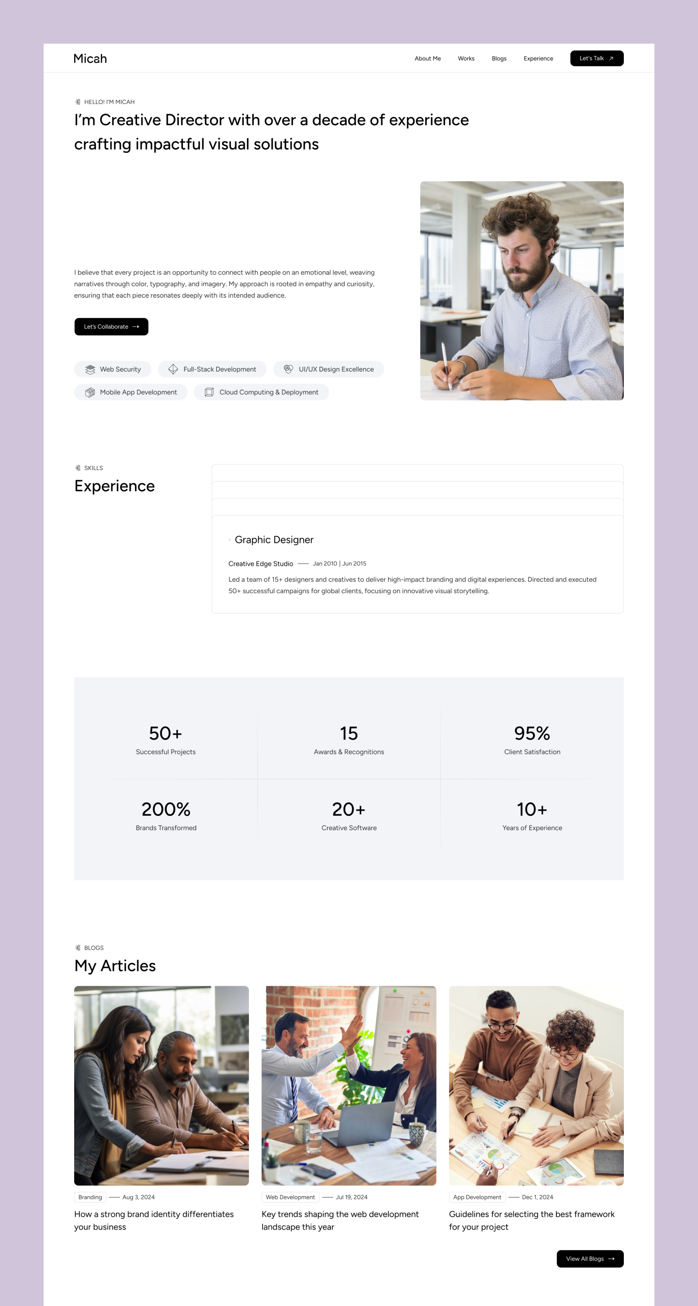 Micah - Portfolio & Personal Website Image 1