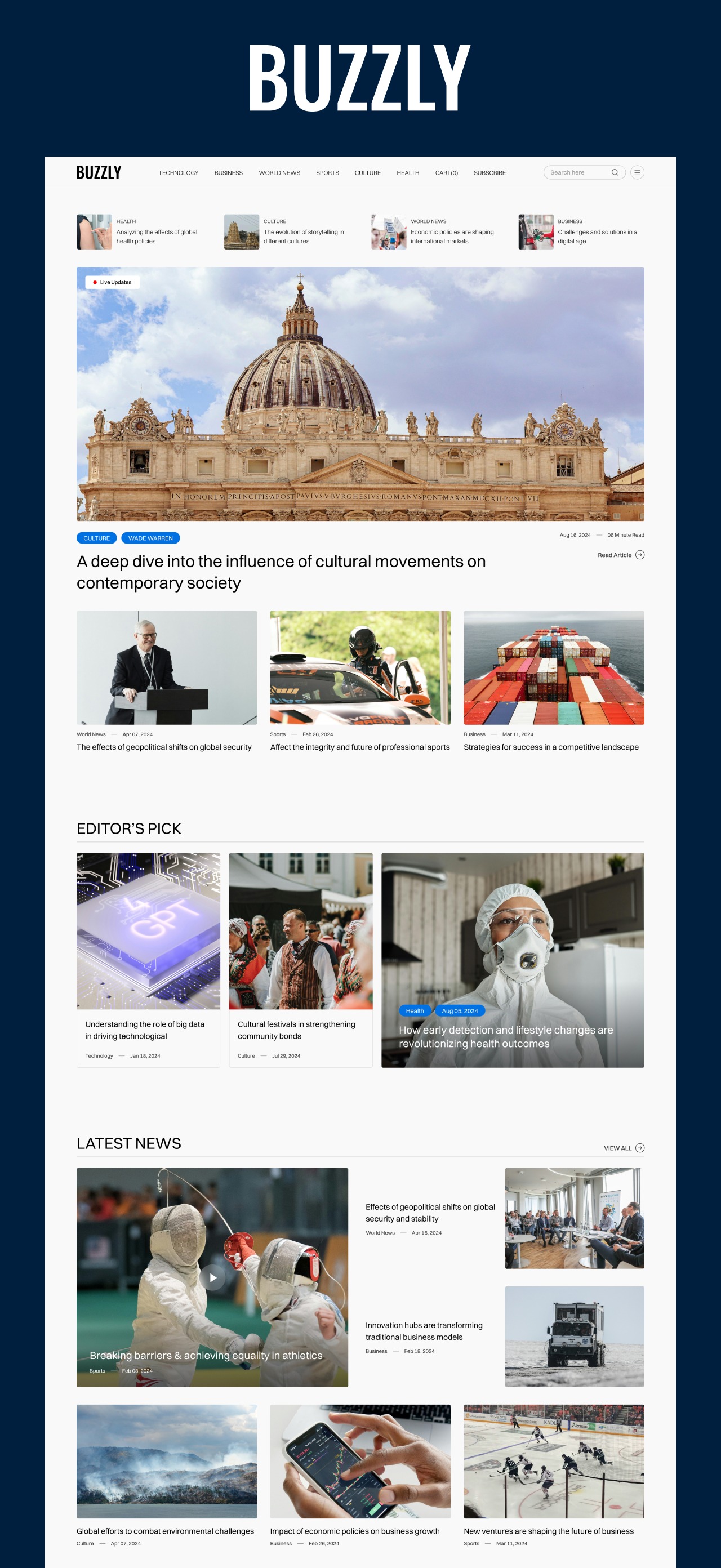 Buzzly - Blog & Editorial Website Template Image 0