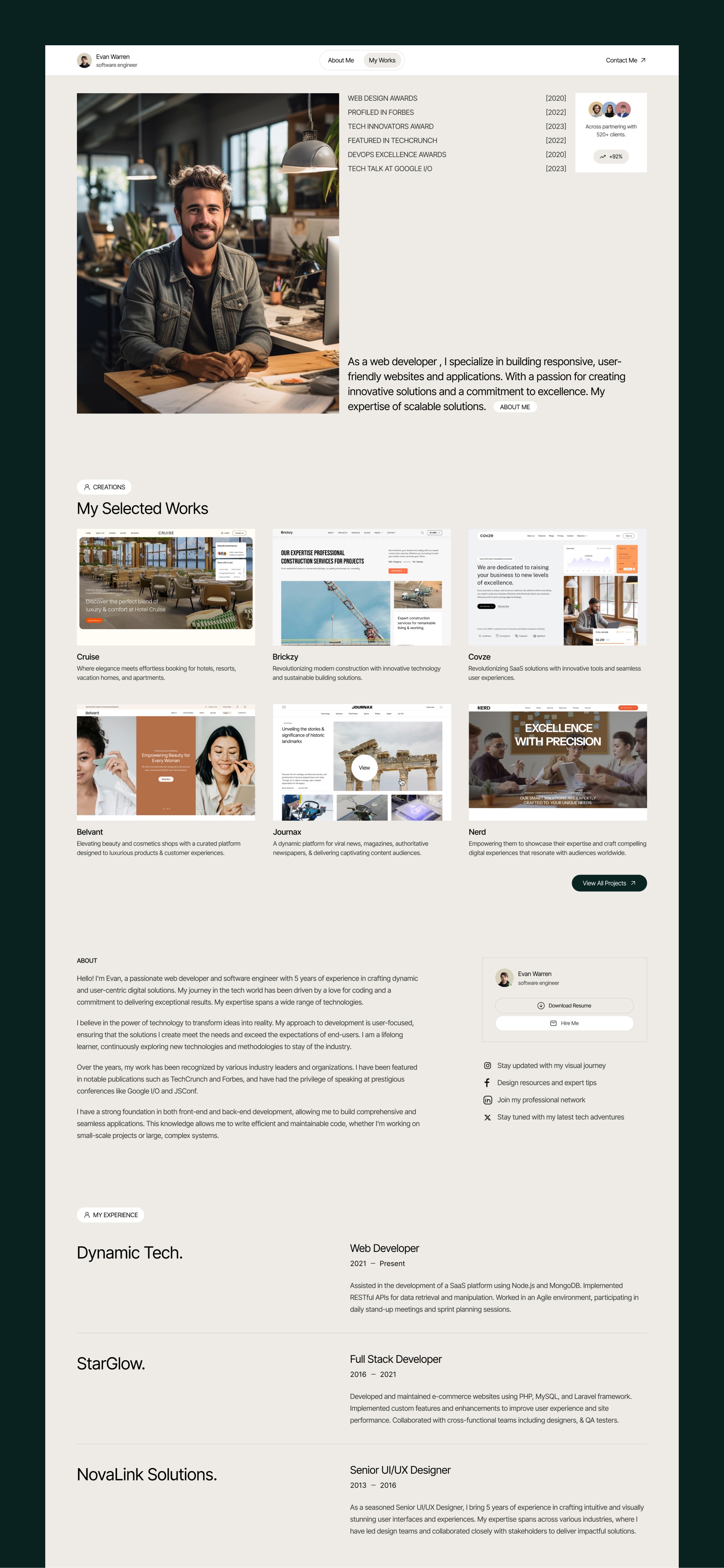 Evan Warren - Portfolio & Agency Website Template Image 0