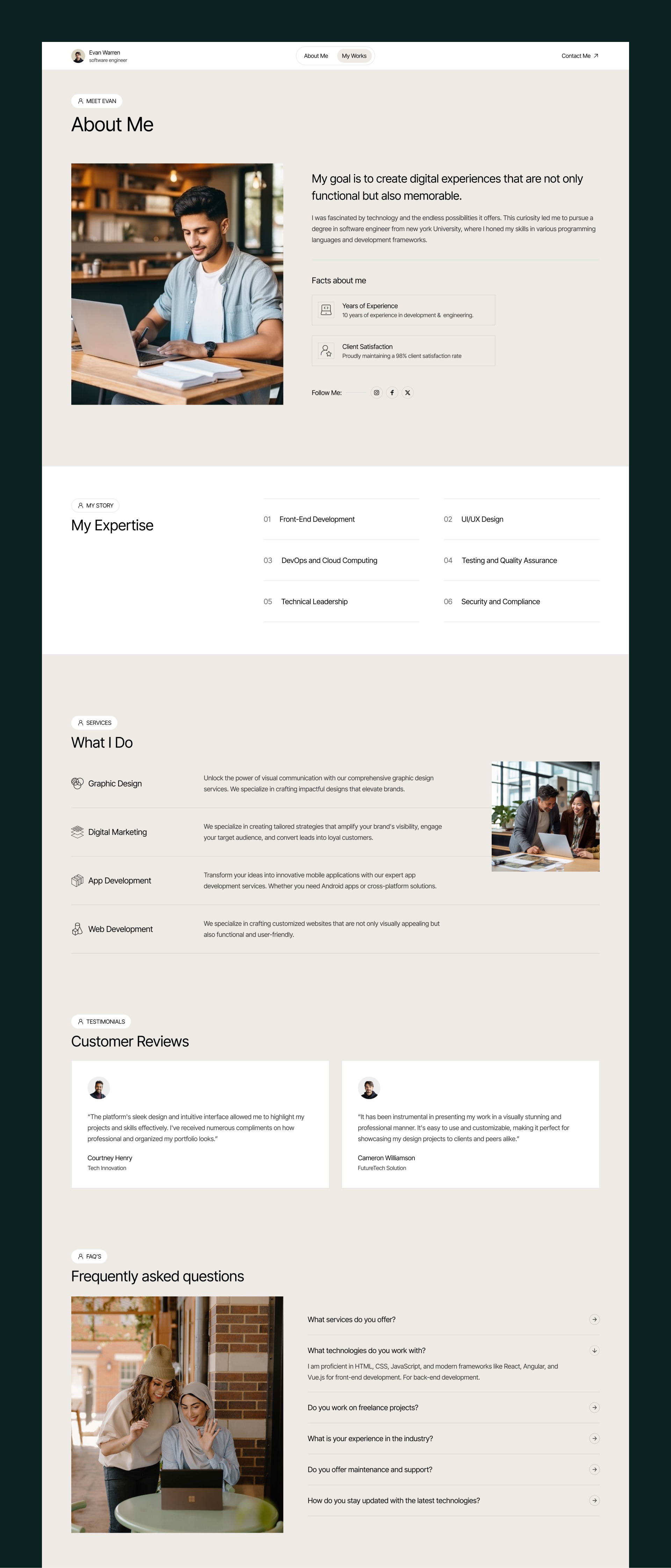 Evan Warren - Portfolio & Agency Website Template Image 1