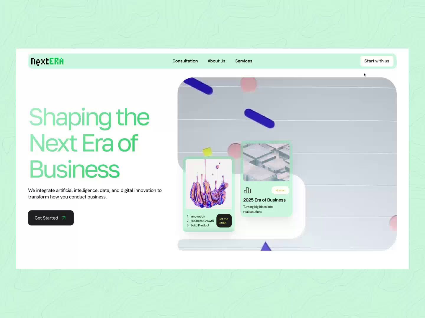 🚀 NextERA Hero Concept – Where business meets the future. by Sanket Patel