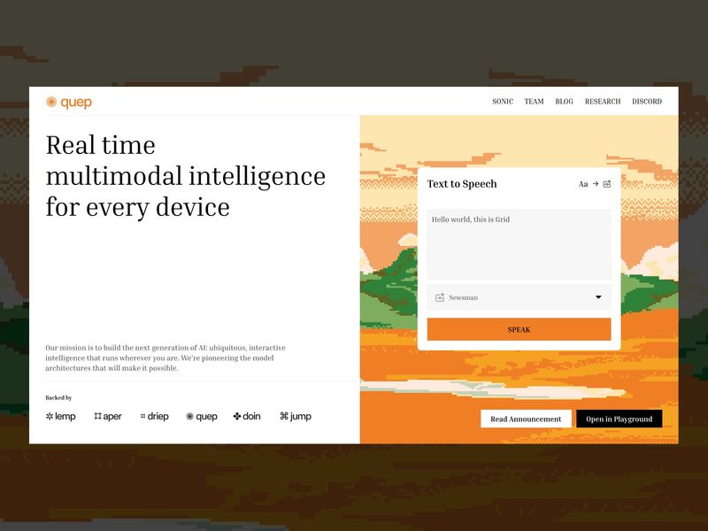 AI Multimodal Intelligence Website UI – Retro Pixel Art Landing Page