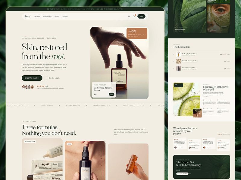 Skincare E-commerce Website · UI/UX · Responsive Design