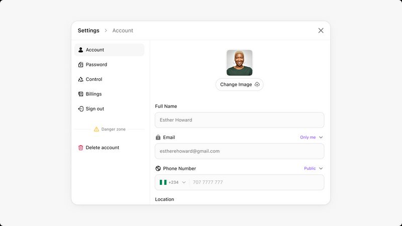 User Profile Settings