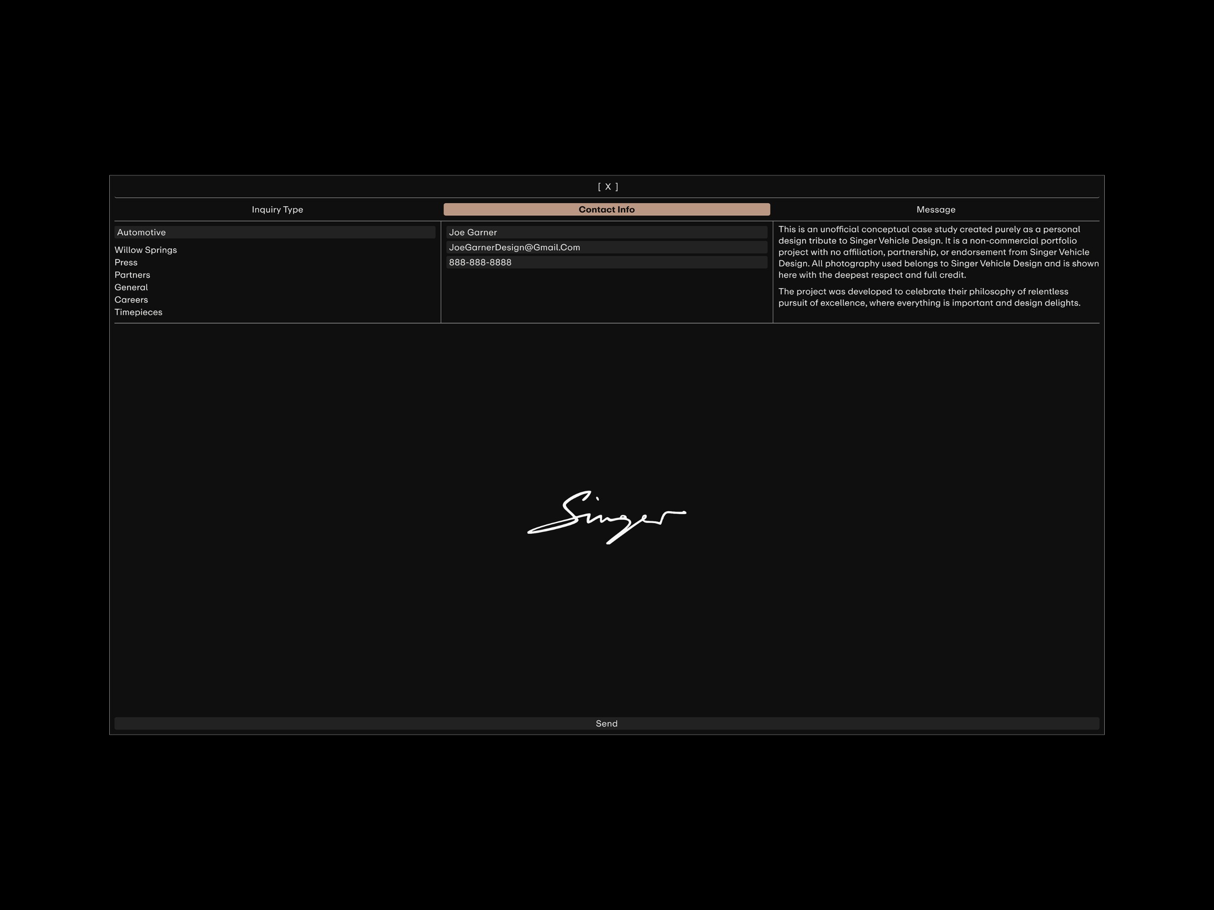 Web Design: Bespoke Porsche, Singer Image 3