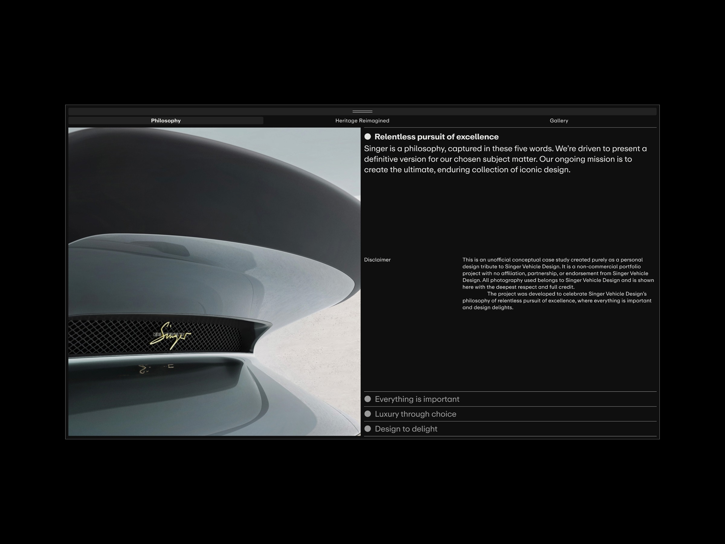 Web Design: Bespoke Porsche, Singer Image 6