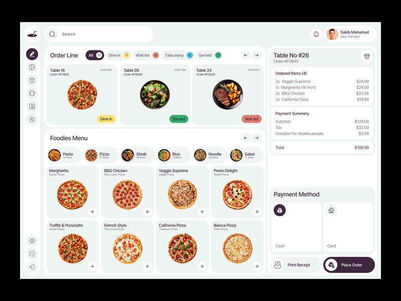Restaurant Admin Panel Design