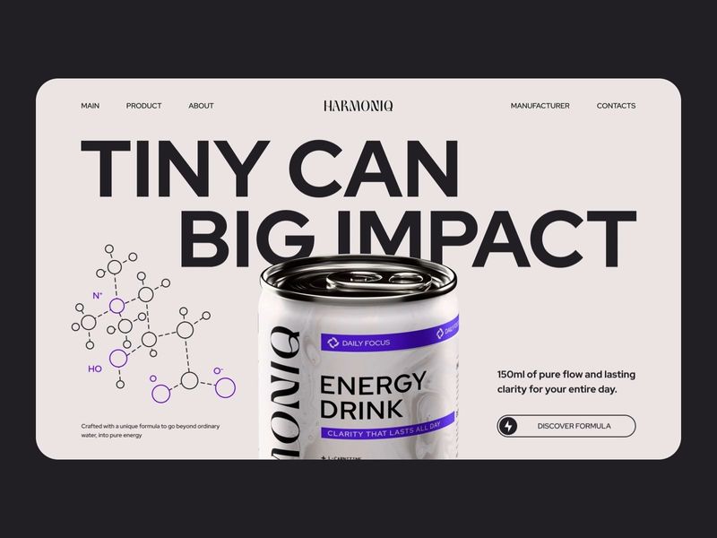 Harmoniq Energy Drink • Product and Landing Page