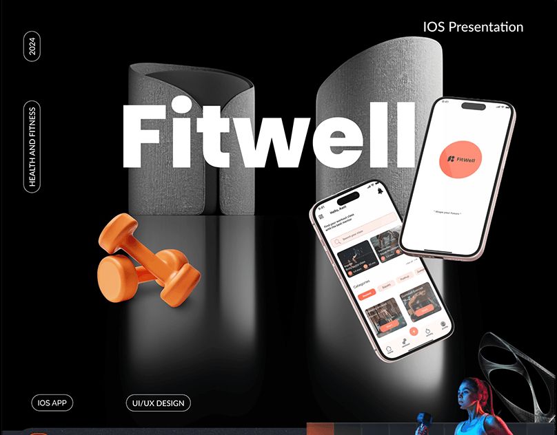 iOS Presentation, Fitwell-health and fitness app UX/UI