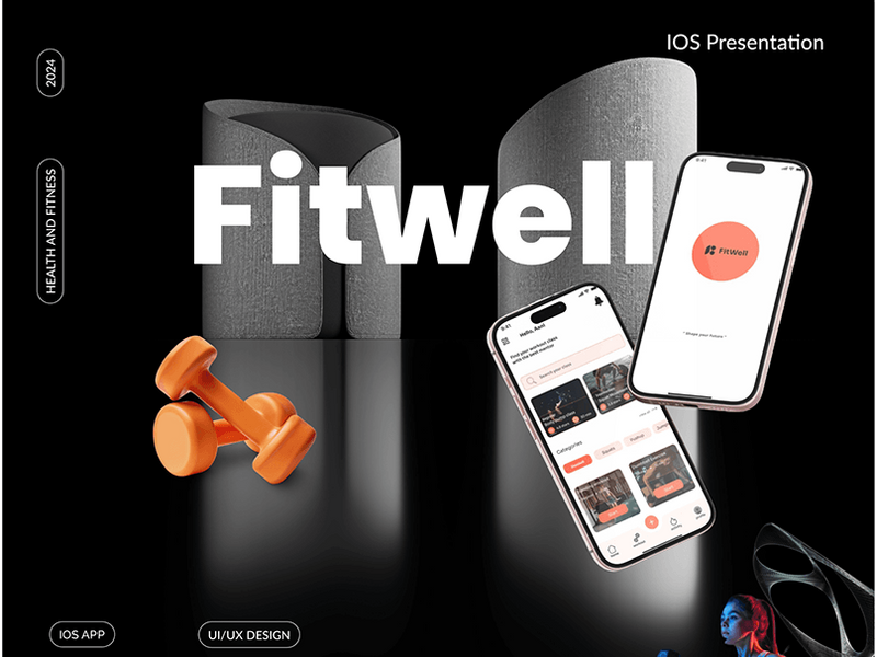 iOS Presentation, Fitwell-health and fitness app UX/UI
