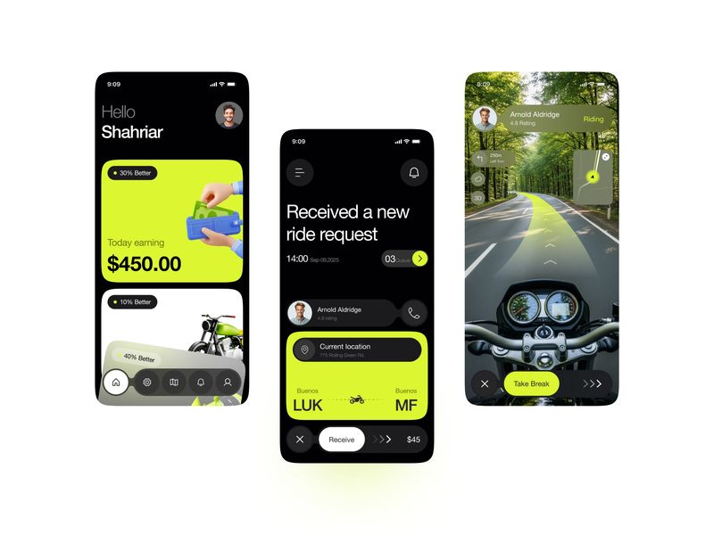 Ride Sharing Mobile App Design for Bike Riding Service
