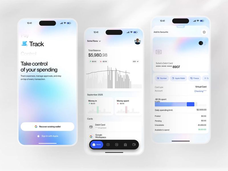 Track - Modern Fintech Mobile App UI