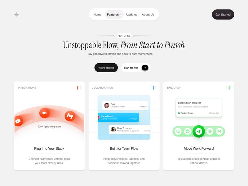 🔄 Workflow Automation Feature Grid — SaaS Landing Page