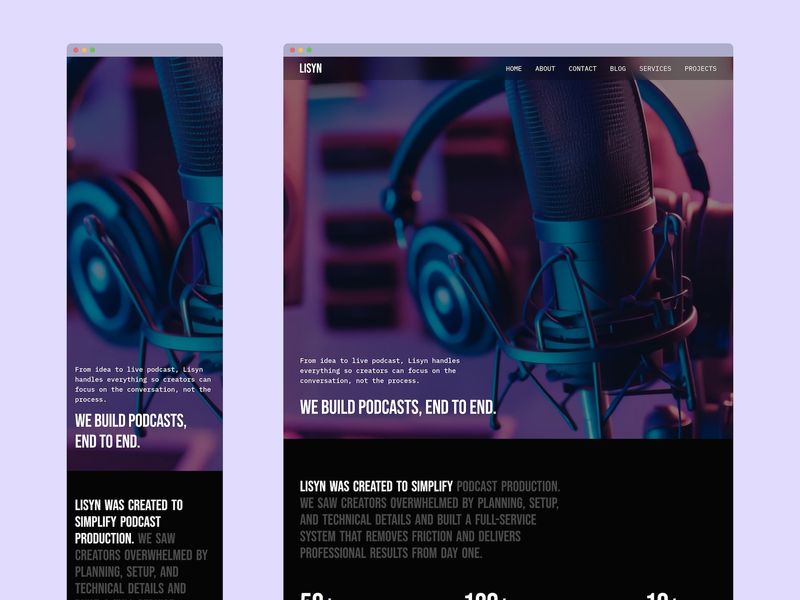 LISYN — Podcast Studio Website Template