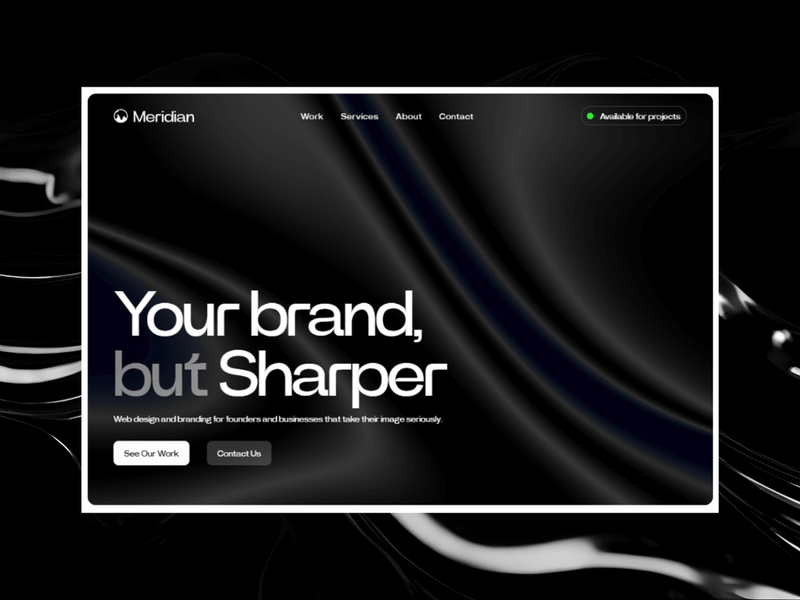 Meridian Studio - Agency design asset by framer