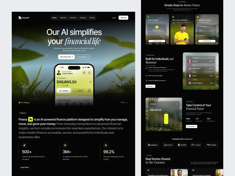 Finexa - Finance SaaS Landing Page UIUX