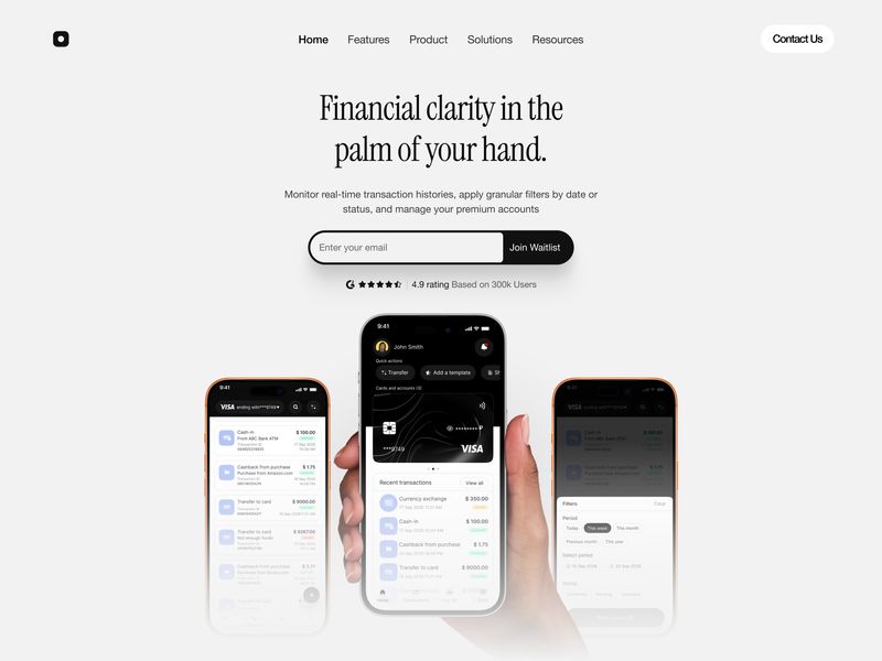 💳 FinTech App | Minimal Landing Page Design & Development | Web