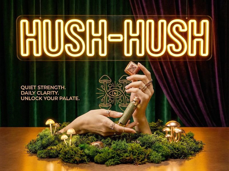 HUSH-HUSH - Functional Mushroom Chocolate Branding