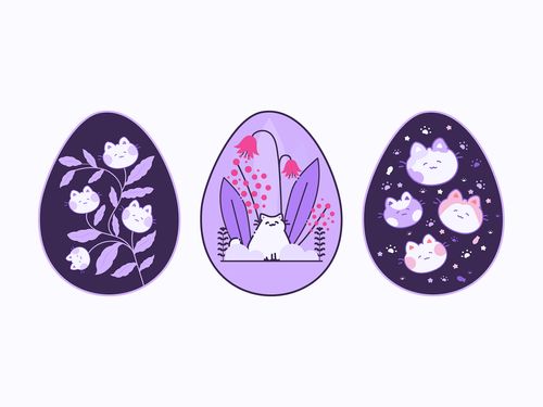 Cat Easter Egg Pattern by Farz Designs