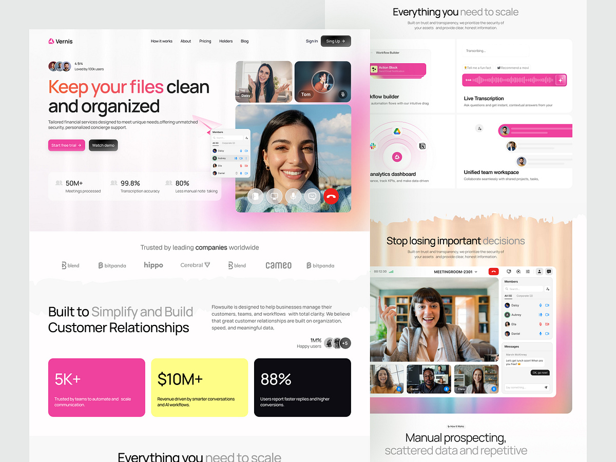 AI Meeting Intelligence & Conversation Management SaaS Website