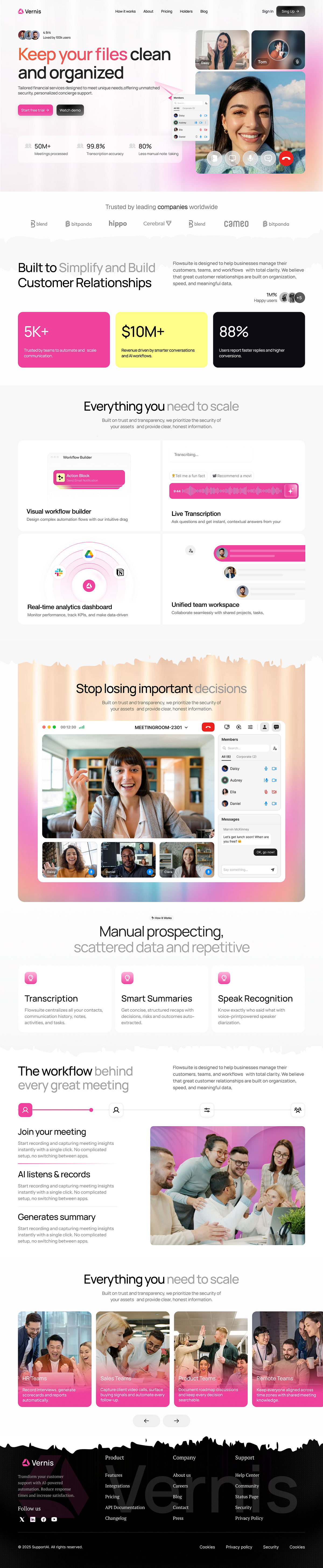AI Meeting Intelligence & Conversation Management SaaS Website Image 1