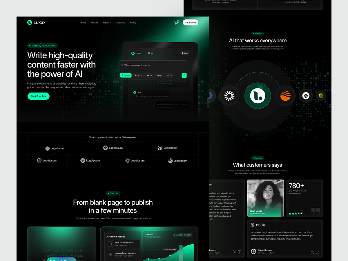 AI Content Creation & SaaS Landing Page Design Image 0