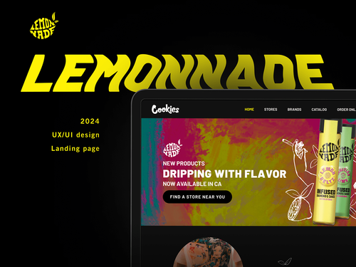 Lemonnade refresh brand, landing page