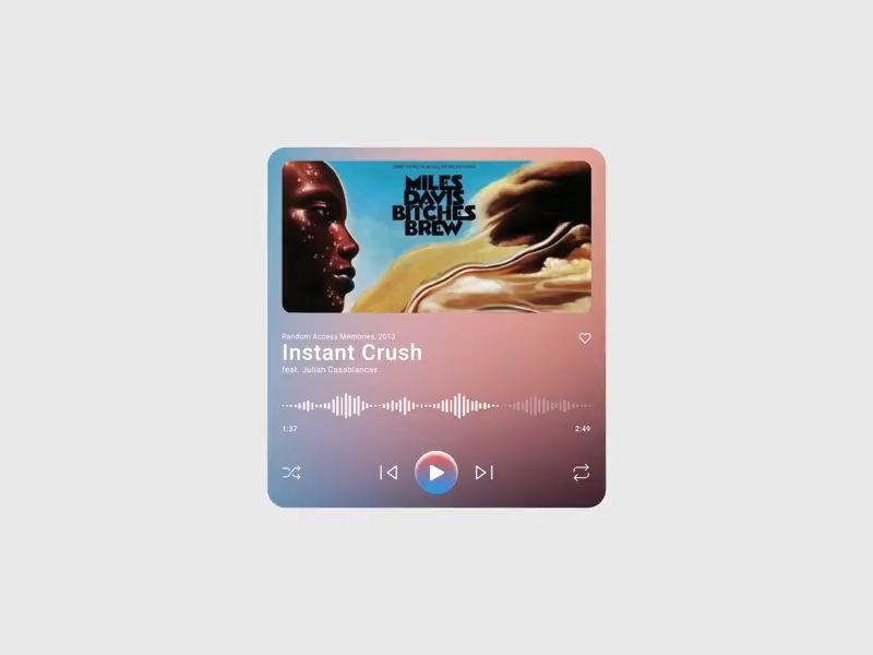 Music Player Card Interaction