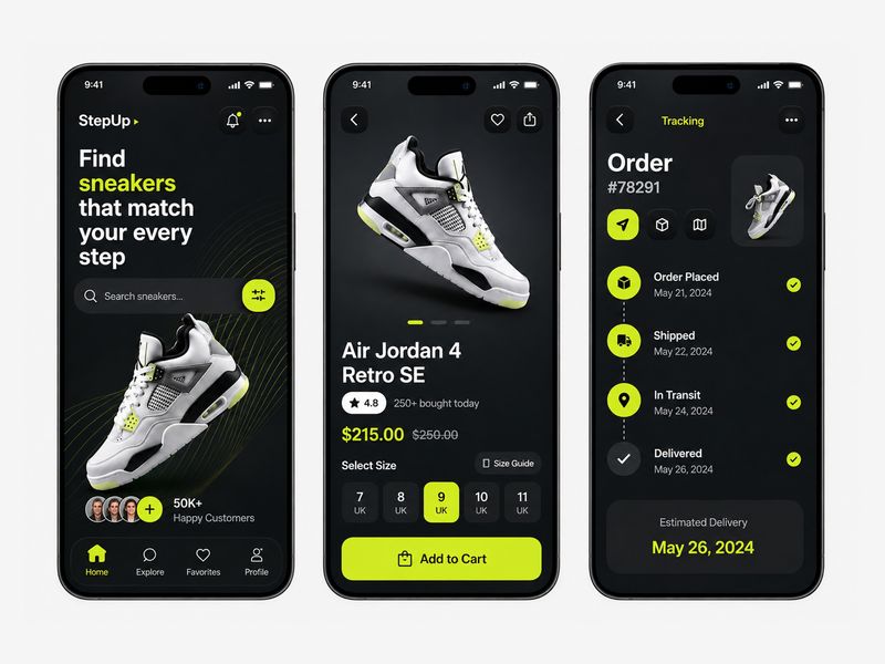 Sneaker Shopping App — E-commerce Mobile UI