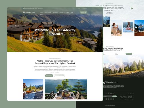 Moutain Hotel website design | Hotel landing page
