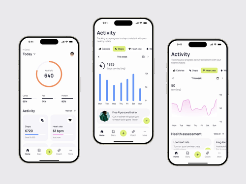 Fitness app - Motion explorations by Konrad Marzec