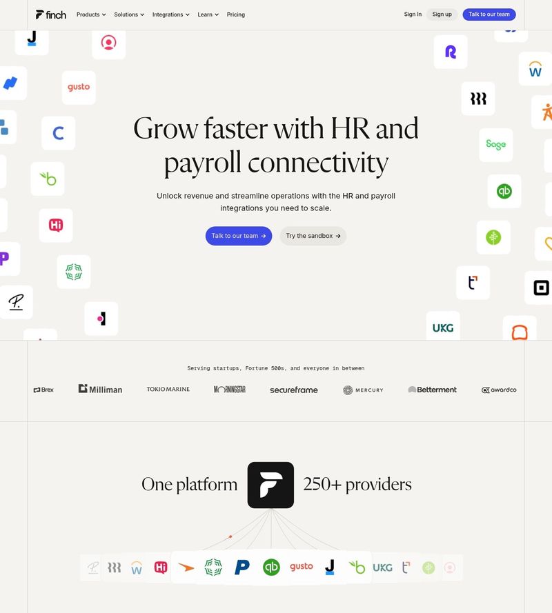 Screenshot taken from tryfinch.com