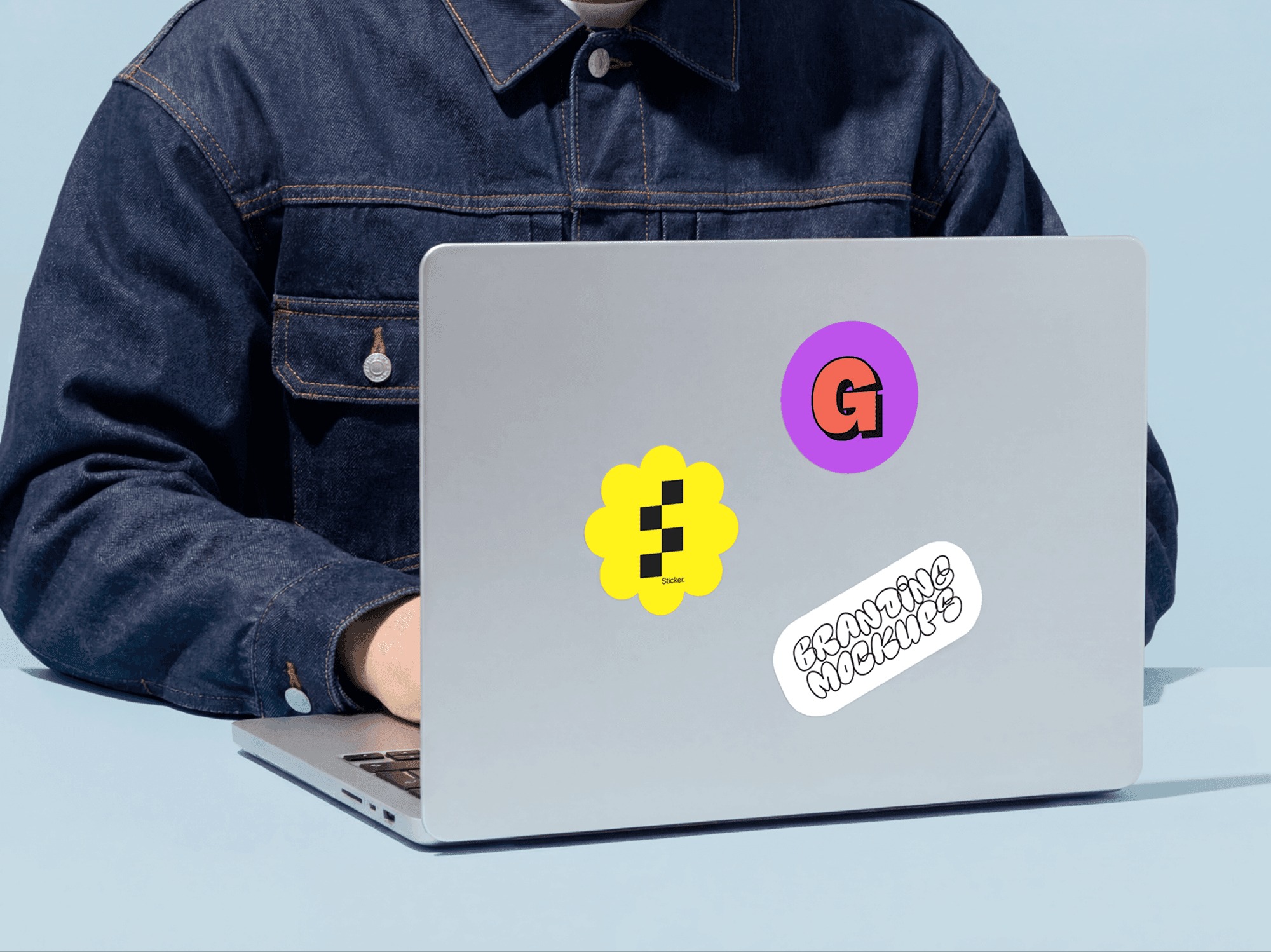 Laptop Sticker Collection Mockup