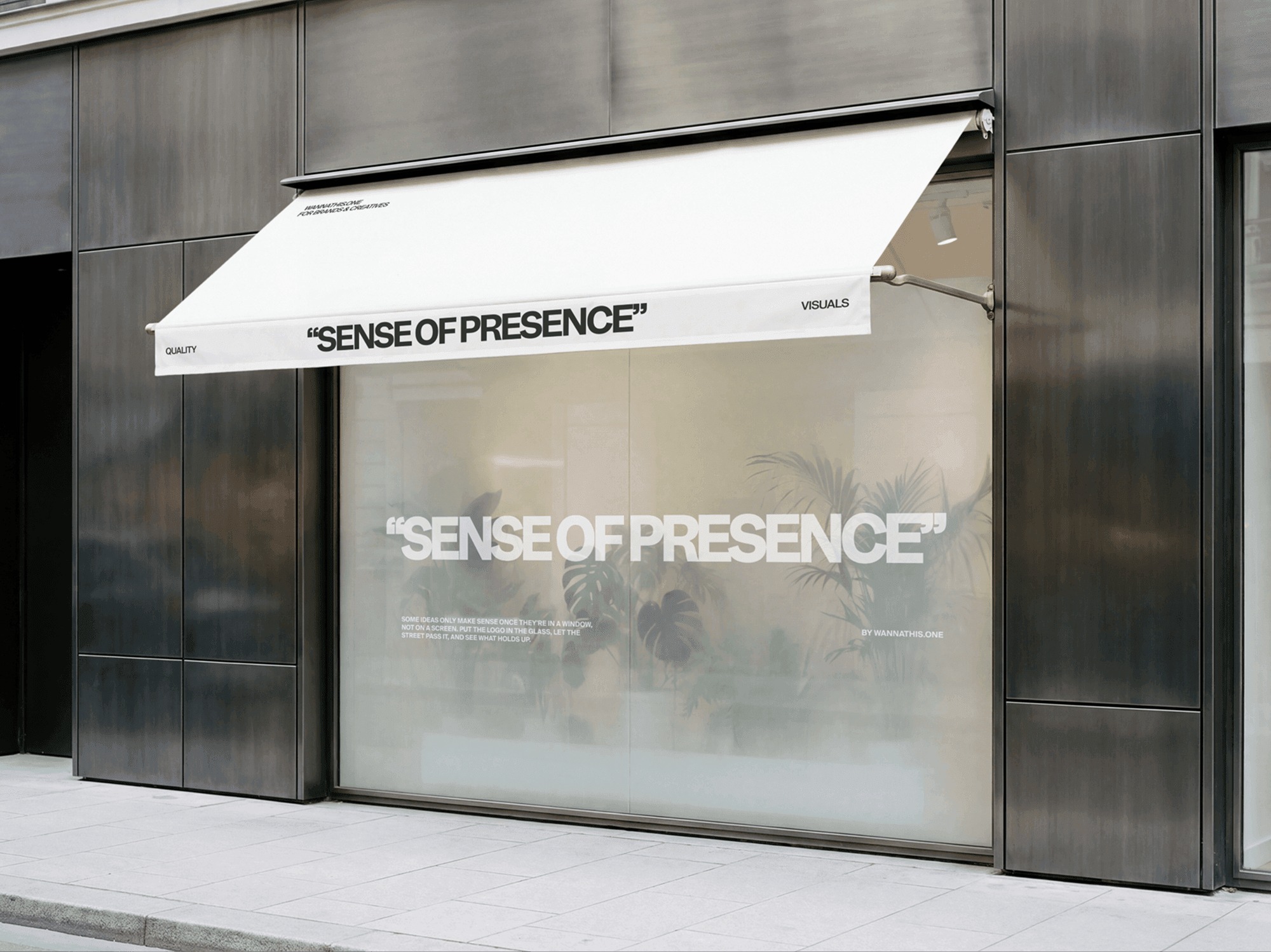 Storefront Window Signage with Awning