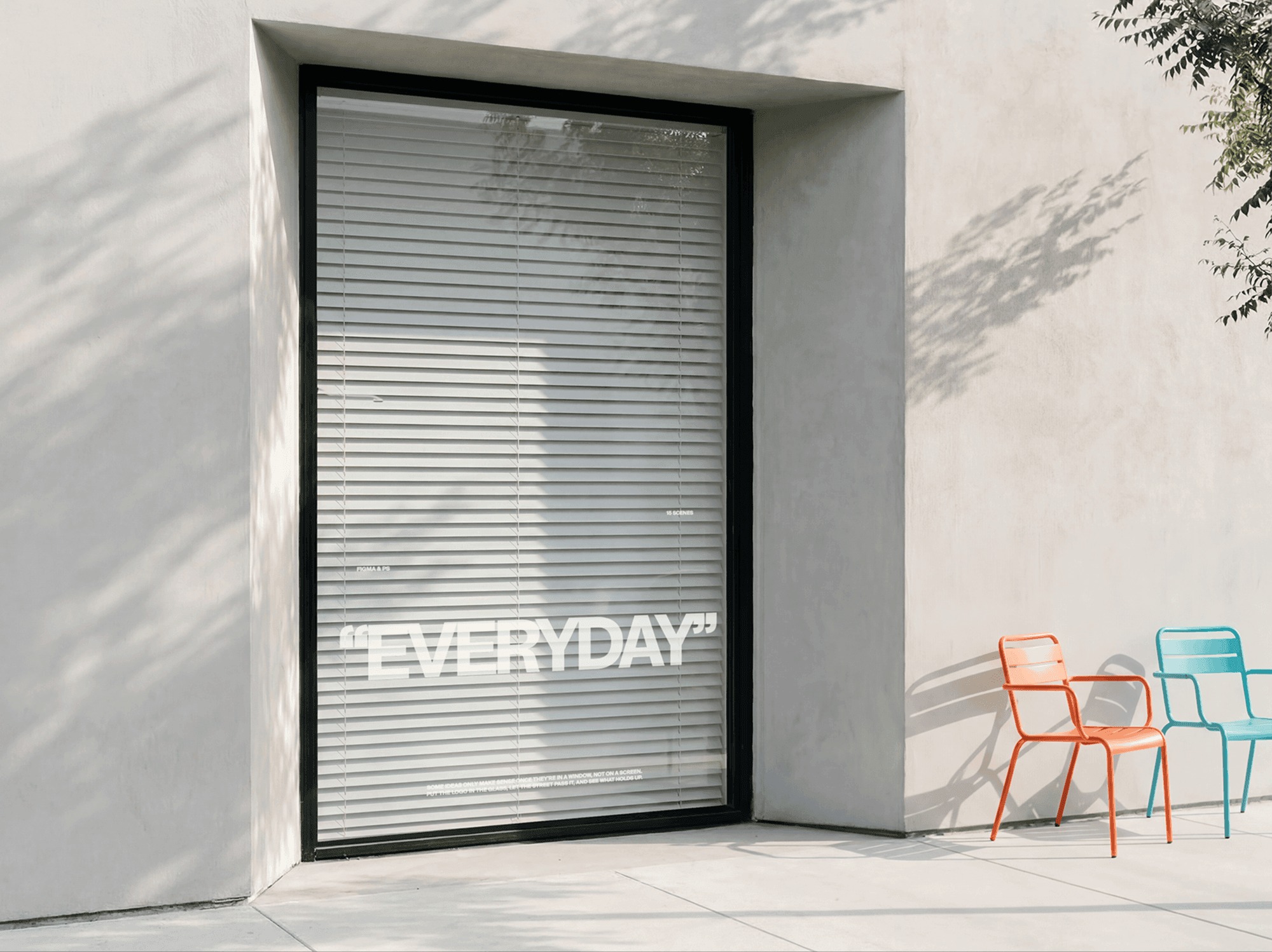 Vertical Window Signage Mockup