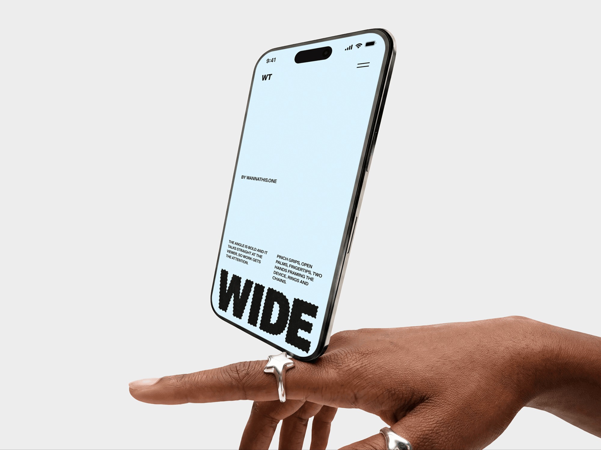 Wide Angle iPhone Mockups in Hands Image 0