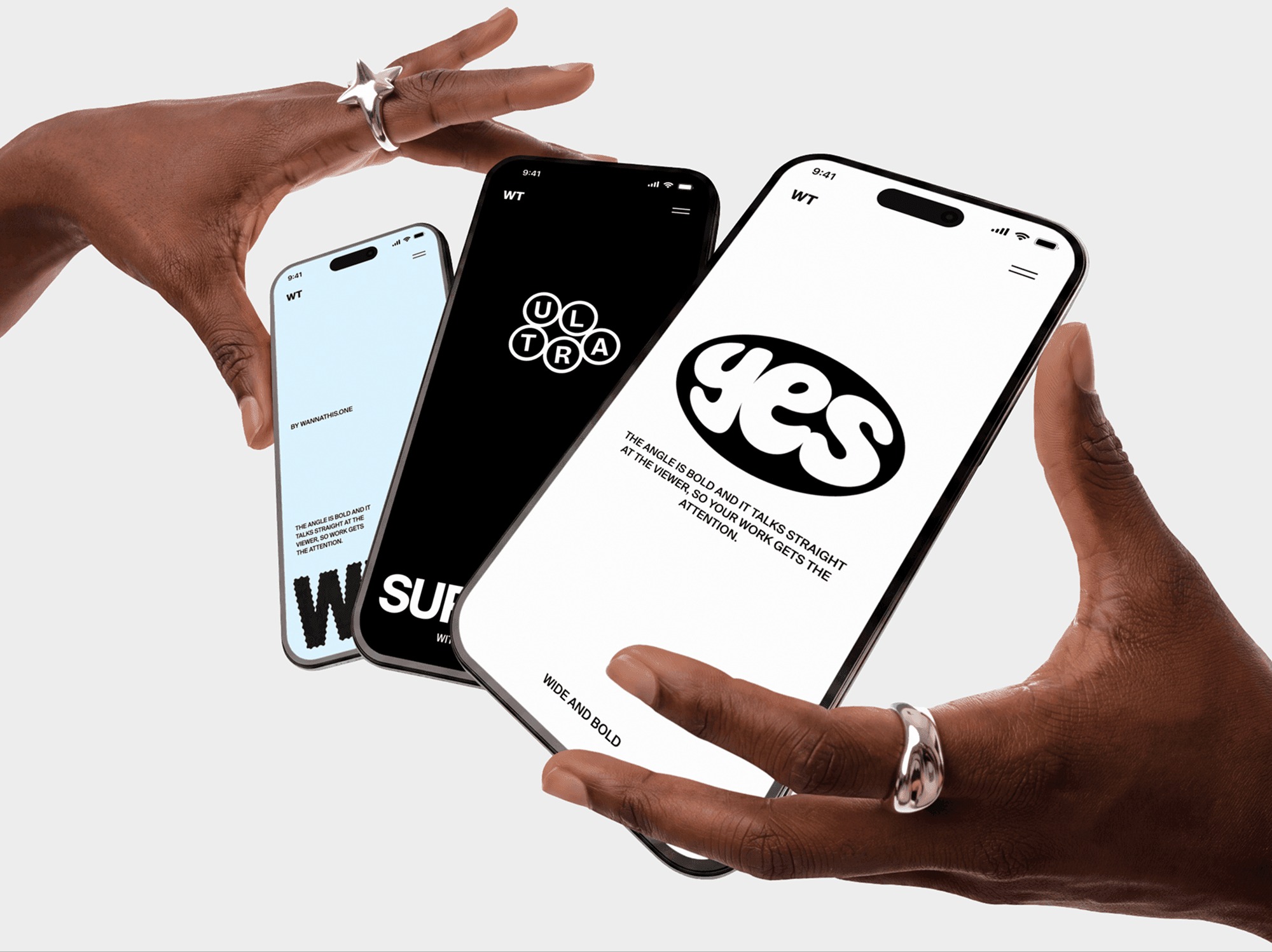Wide Angle iPhone Mockups in Hands Image 1