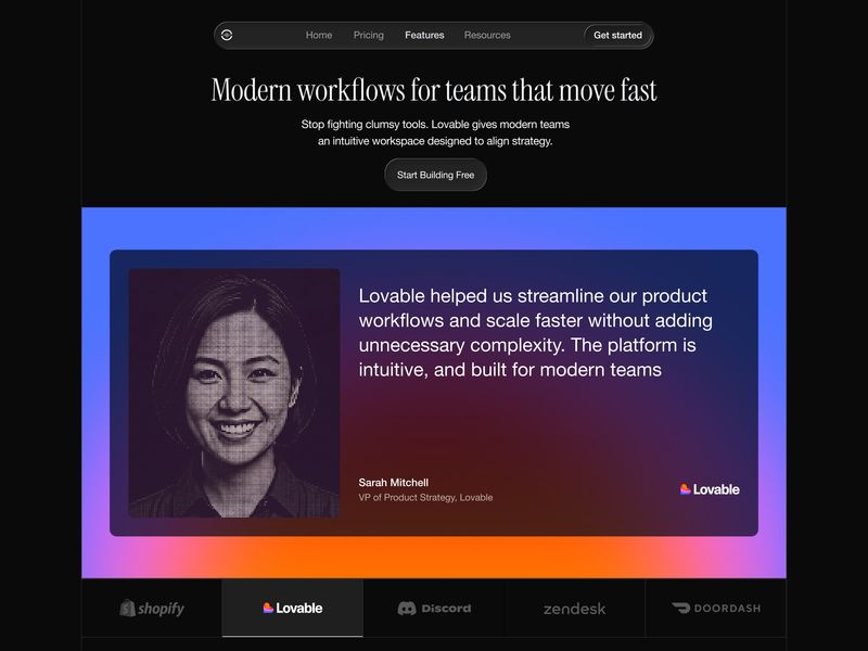 Move Fast & Scale — High-Contrast Social Proof Landing Page 🚀