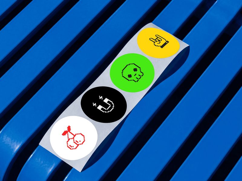 Sticker Strip Mockup with Round Stickers