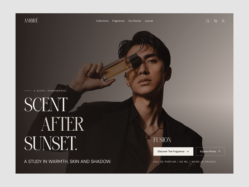 AMBRE - Fragrance Ecommerce Website UI/UX Design