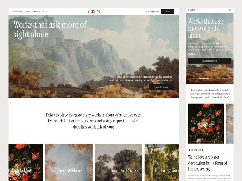 Verum - Art Gallery Landing Page