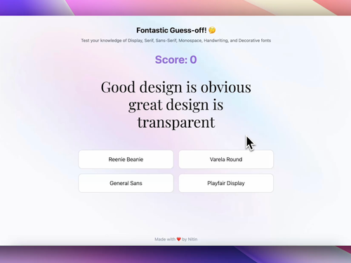 Font Guesser - A Fontastic guess-off | Product Hunt